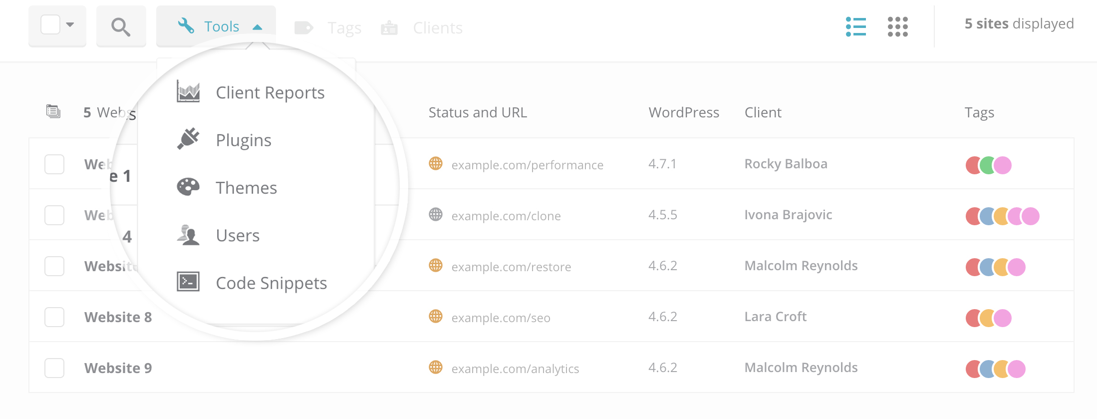 ManageWP dashboard visual improvements