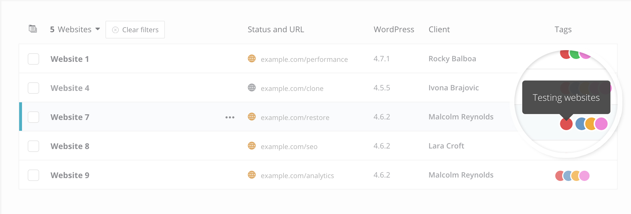 ManageWP dashboard visual improvements