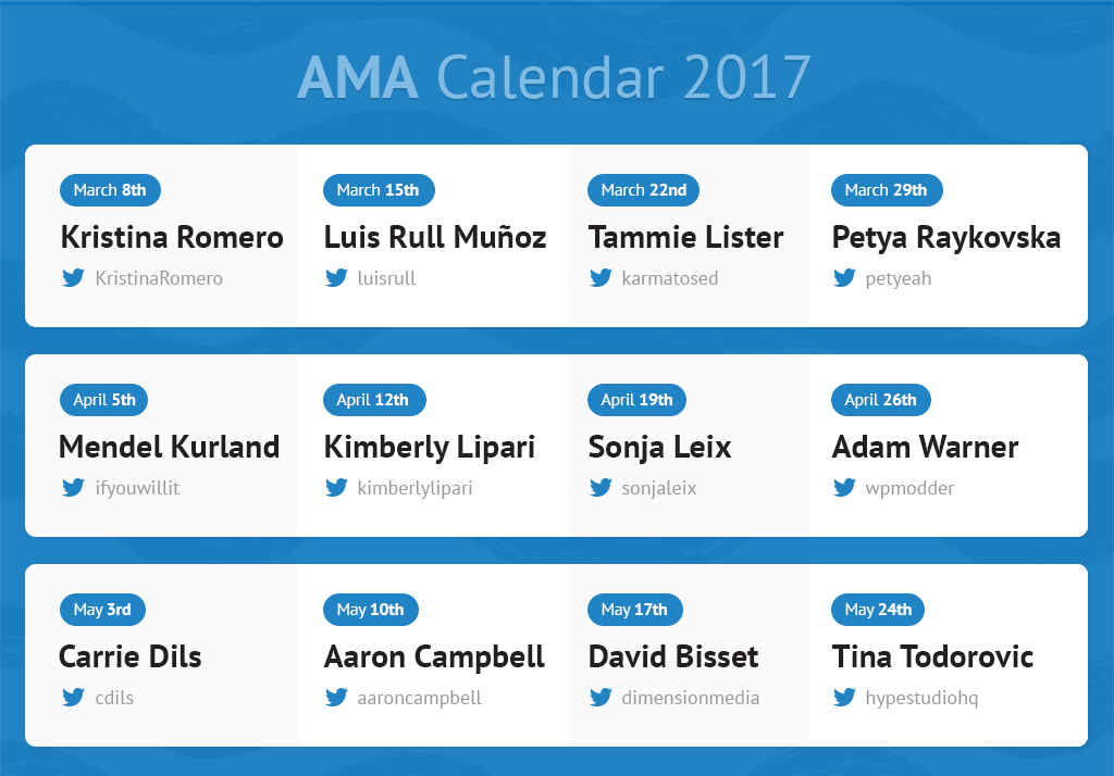 AMA season 4 calender 