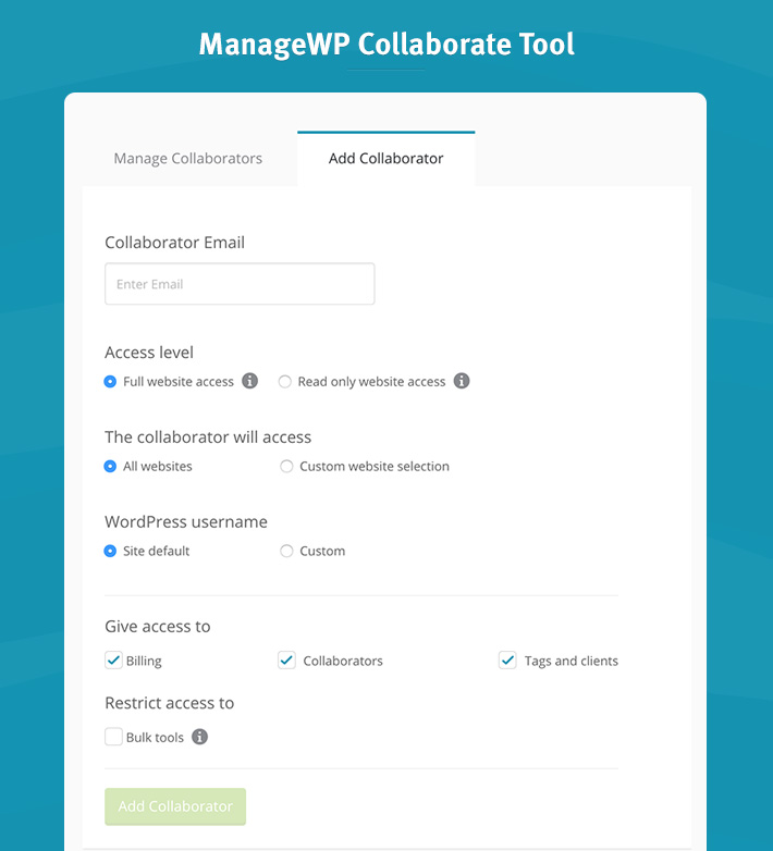 Collaborate ManageWP
