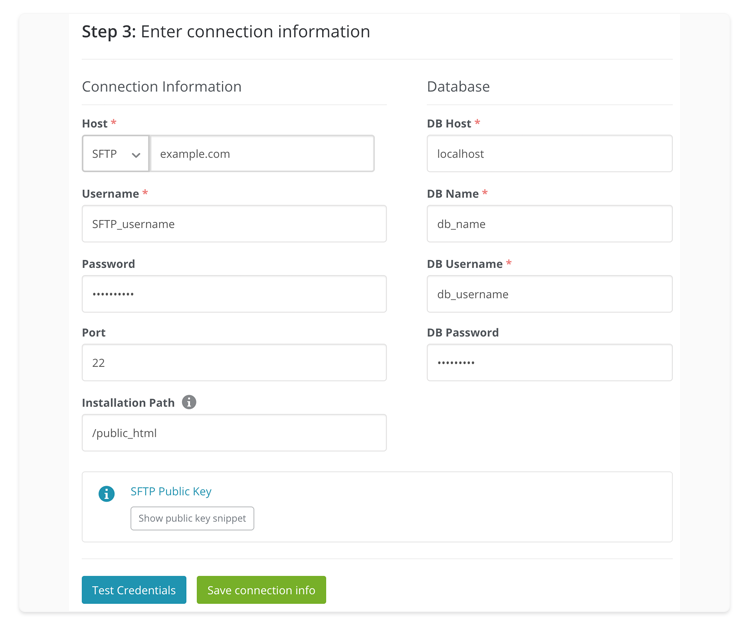 Connection form clone