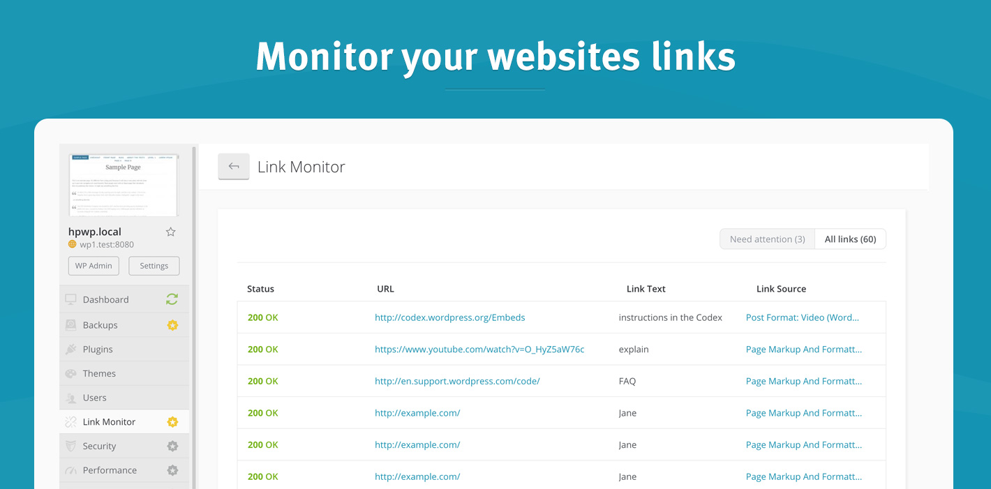 Link monitor - monitor your website links