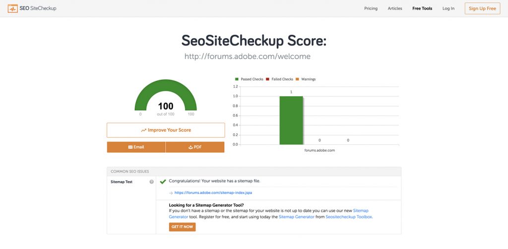 SEO Checkup Score