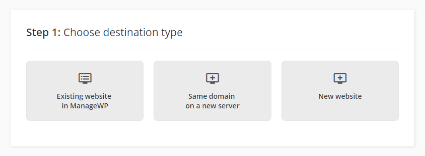 Choosing the destination for the clone.