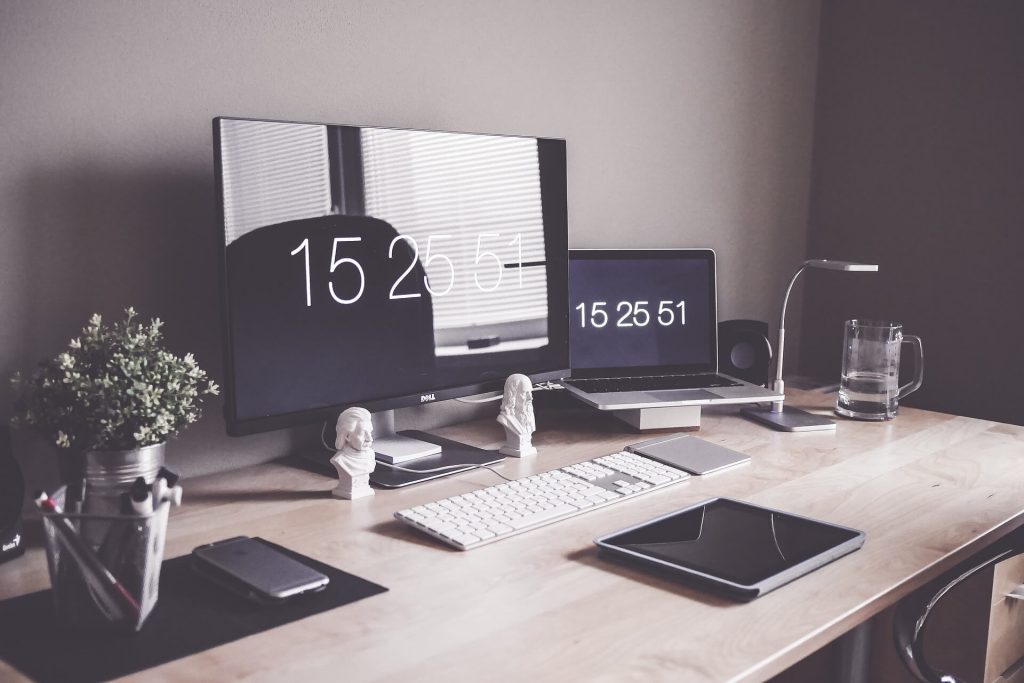 An organized desk.