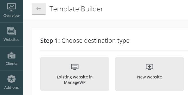 Choosing what type of template to create.