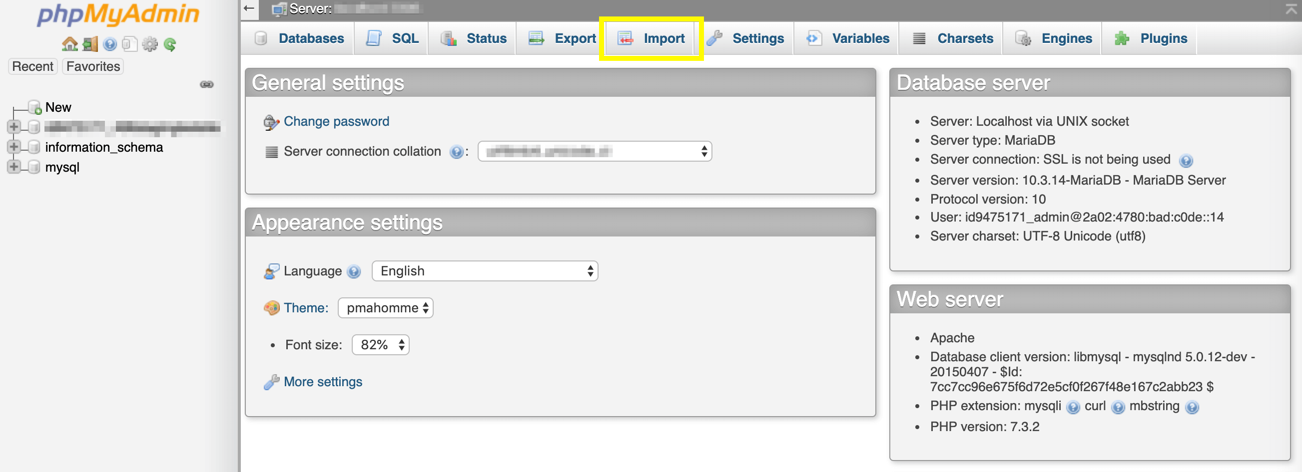 Importing database files to phpMyAdmin.