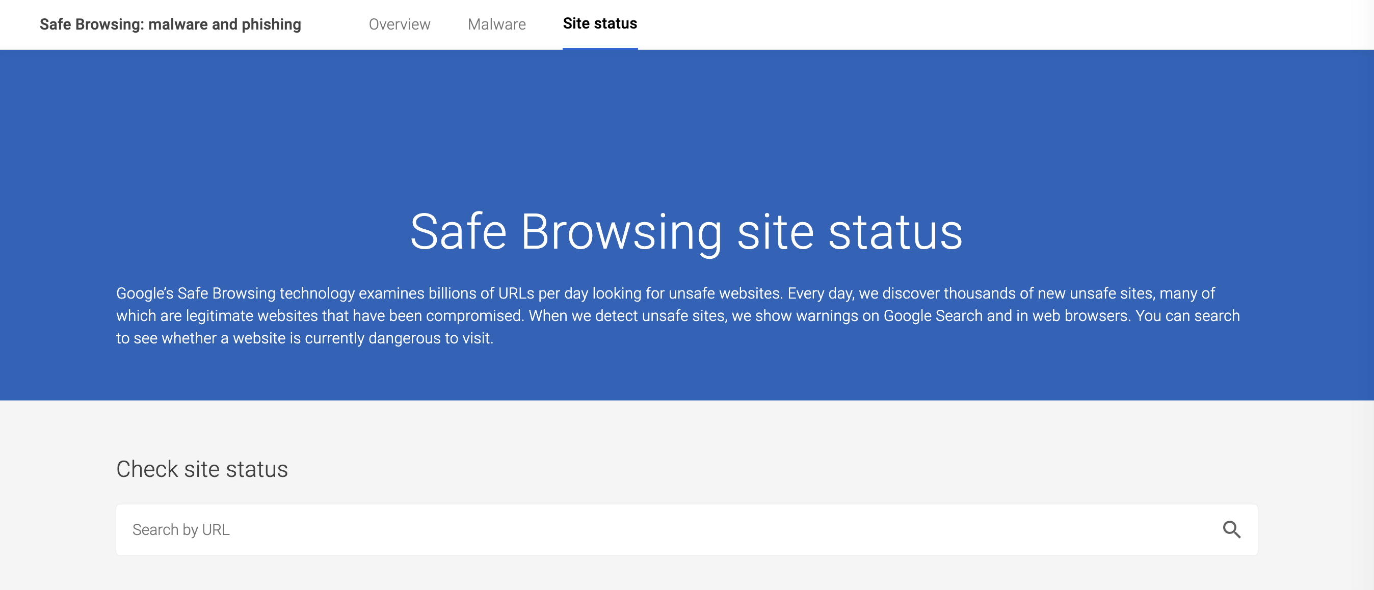 Google's Safe Browsing tool.