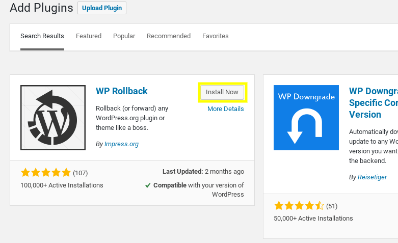 WP Rollback – Plugin WordPress