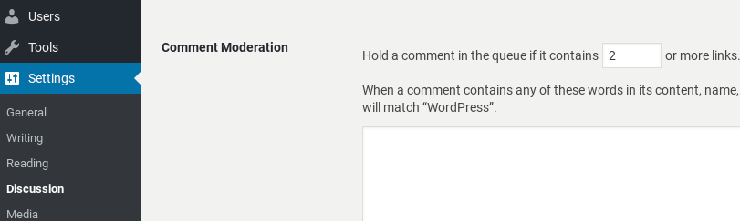 Moderating comments in WordPress.