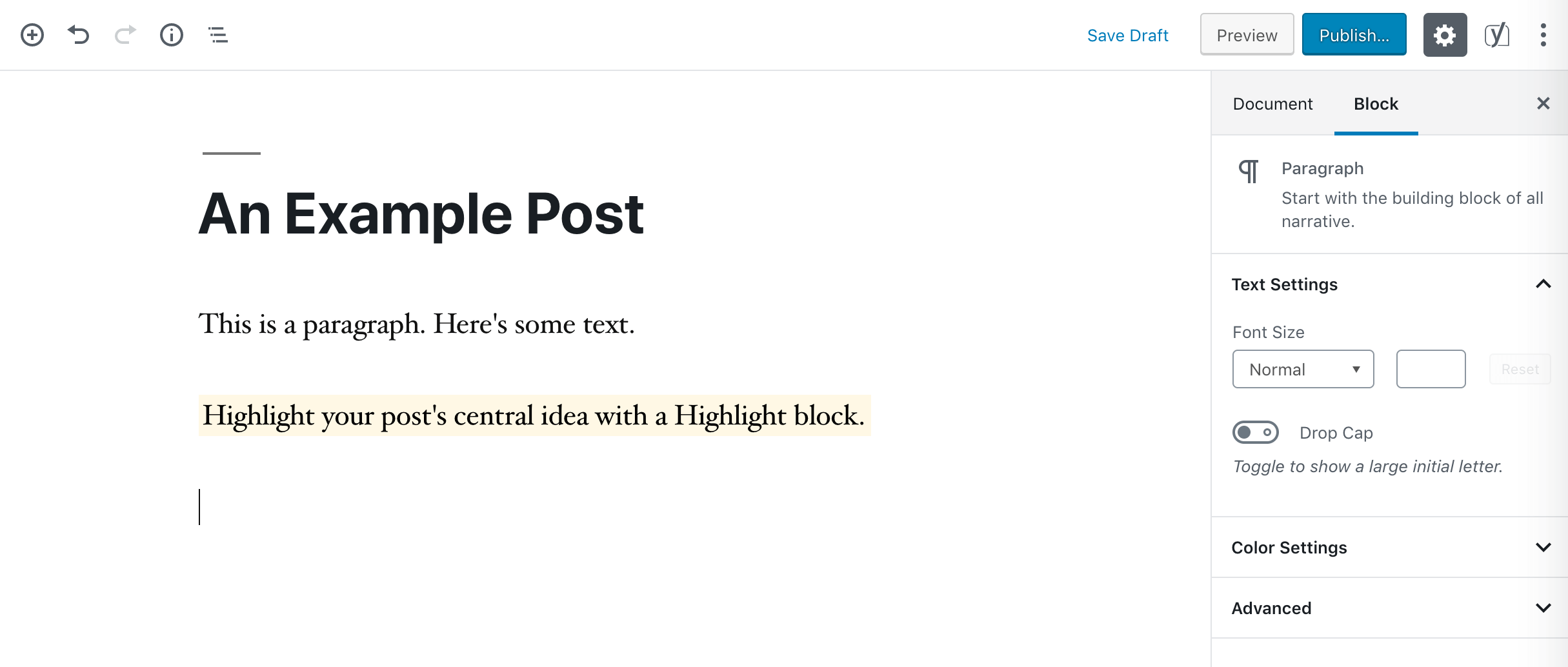 A Highlight block.