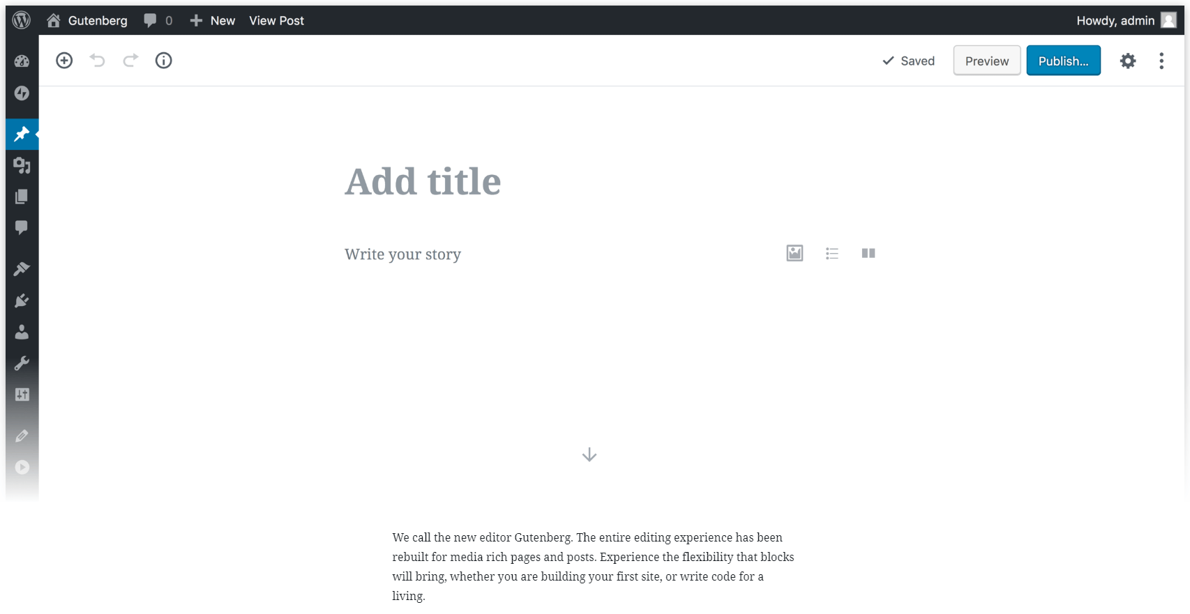 The WordPress Block Editor.