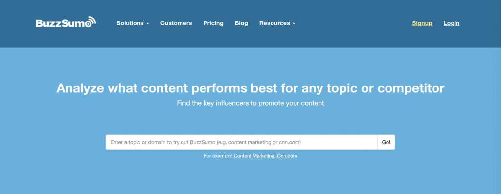 The BuzzSumo Content Analyzer.