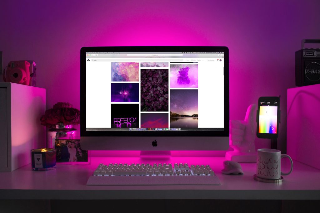 Web designer monitor and background