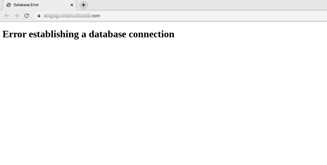 Error establishing connection message in a browser.