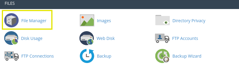 File Manager from cPanel dashboard.