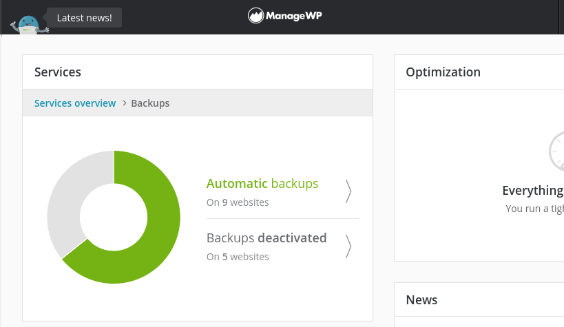 The ManageWP Backup feature.