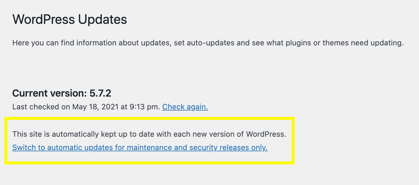 The WordPress automatic updates feature.
