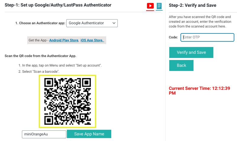 The QR Code to scan in the Google Authenticator WordPress plugin.
