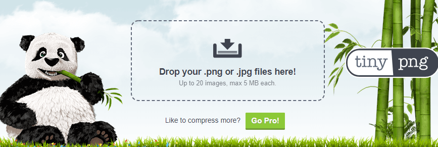 The TinyPNG homepage.