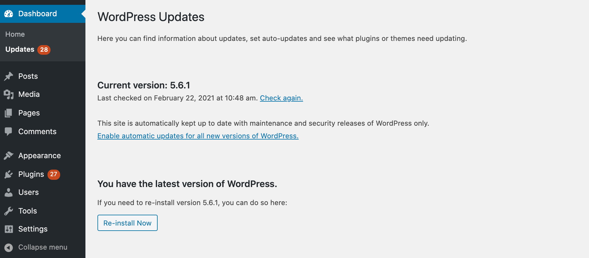 WordPress auto-updates feature. 