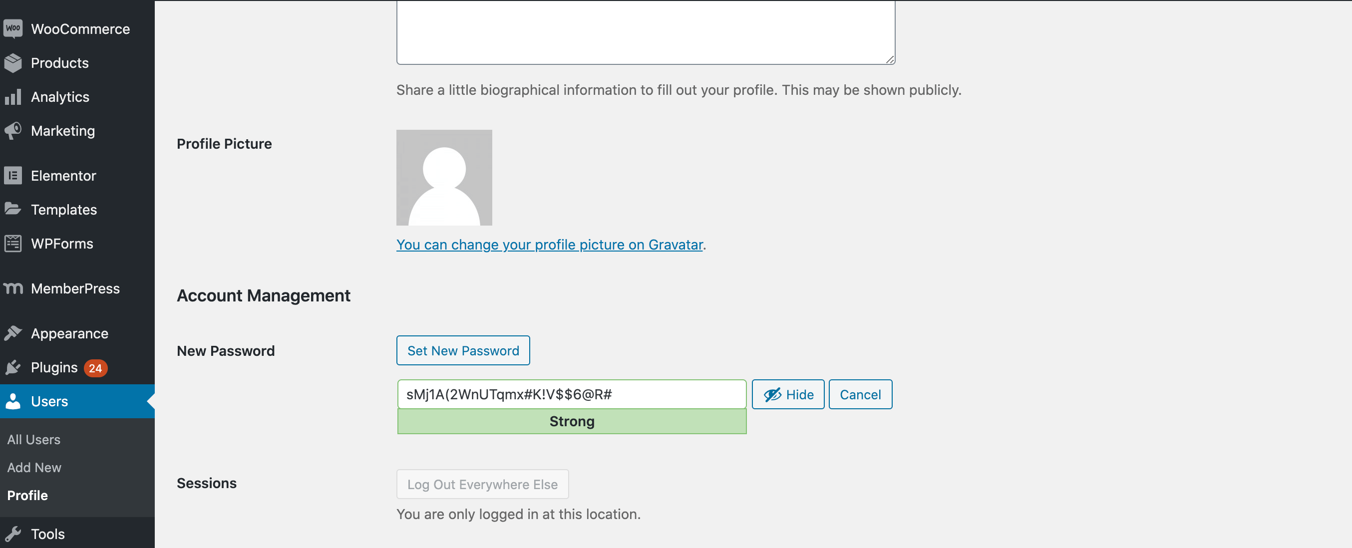 The WordPress admin password tool.