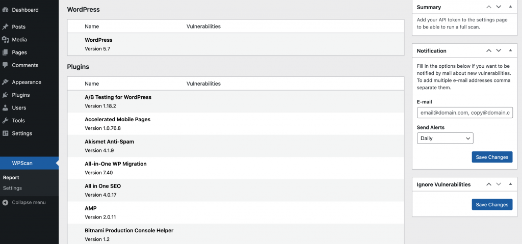 The WPScan plugin.