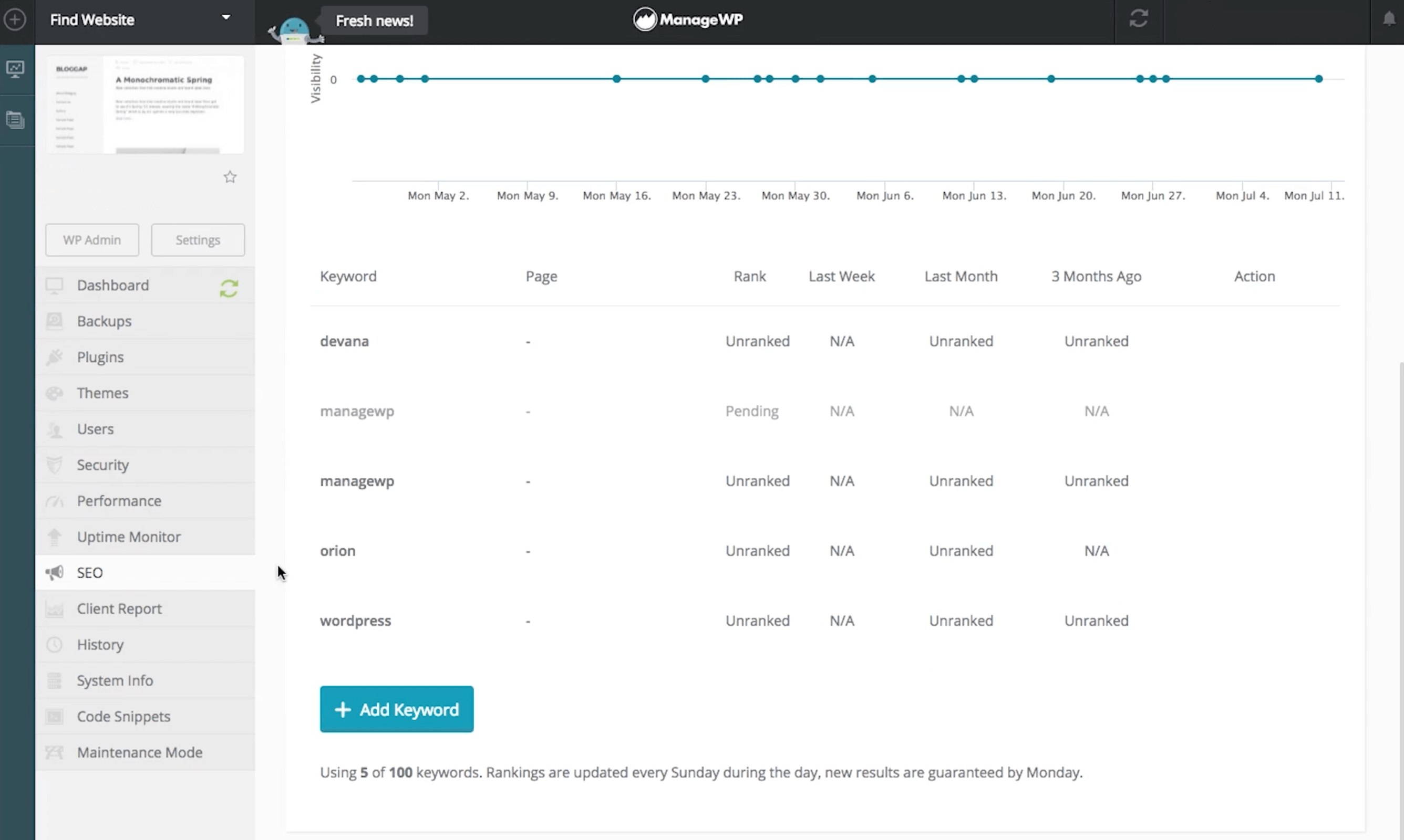 How to land new clients with ManageWP's SEO feature.