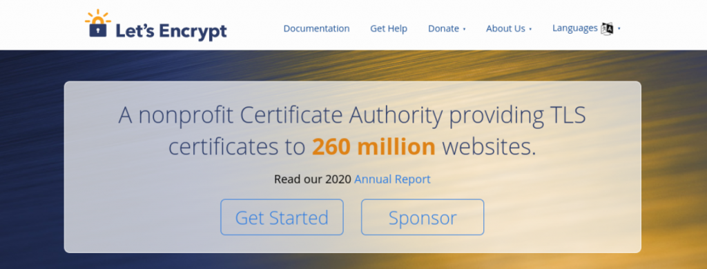 The Let's Encrypt website.