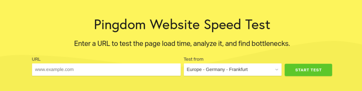 The Pingdom Website Speed Test Tool.
