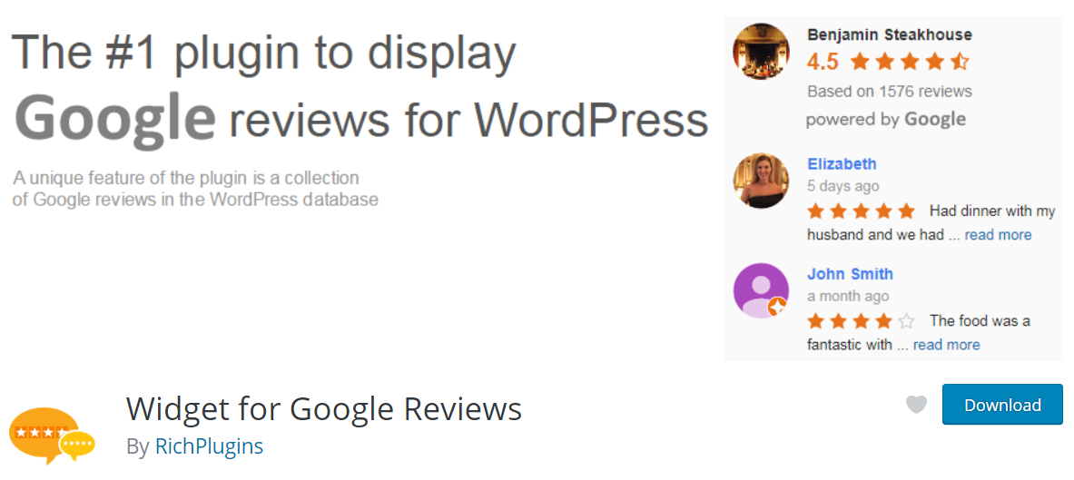 The Widget for Google Reviews plugin.