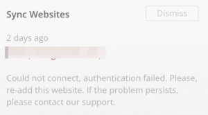 authentication failed