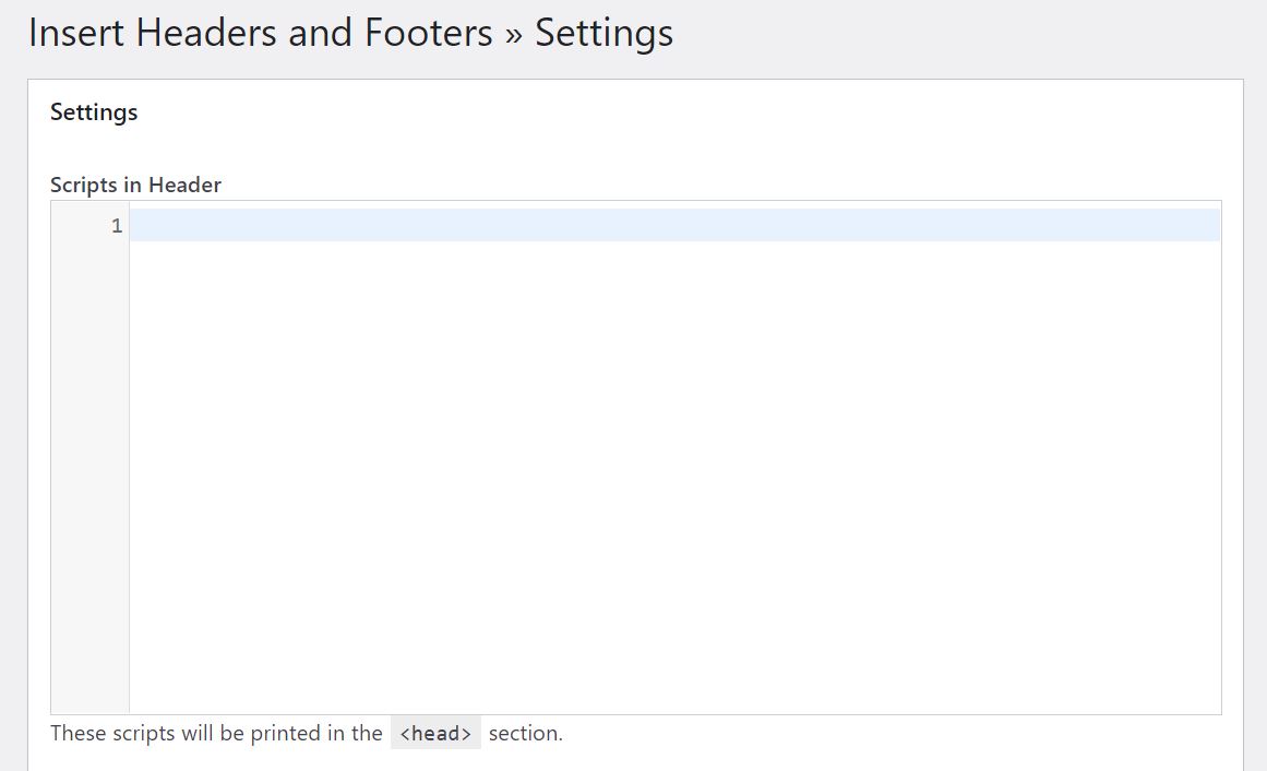 Adding code to headers and footers with the Insert Headers and Footers plugin
