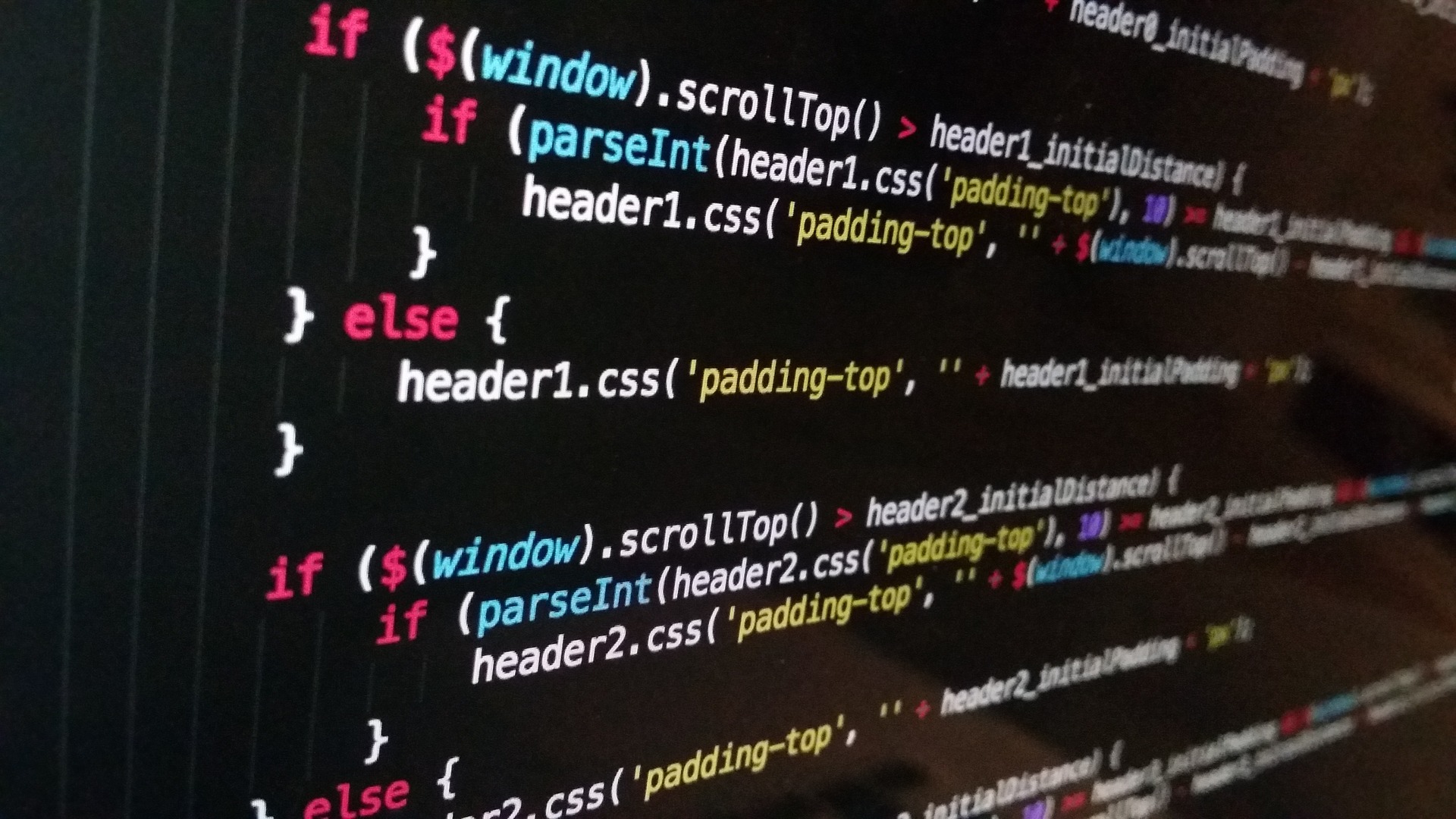 Code on a web page.