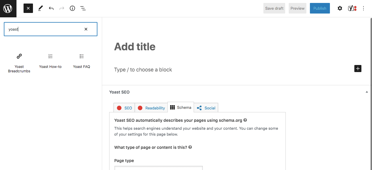 Yoast structured data blocks