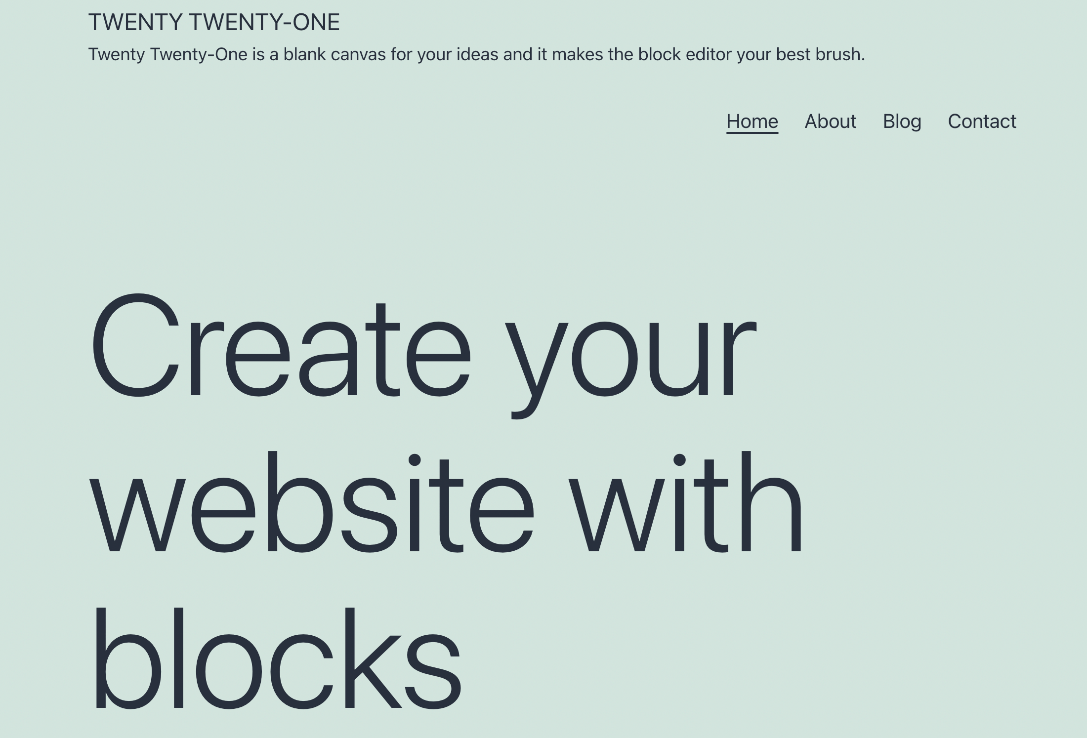 Twenty Twenty-One WordPress theme.