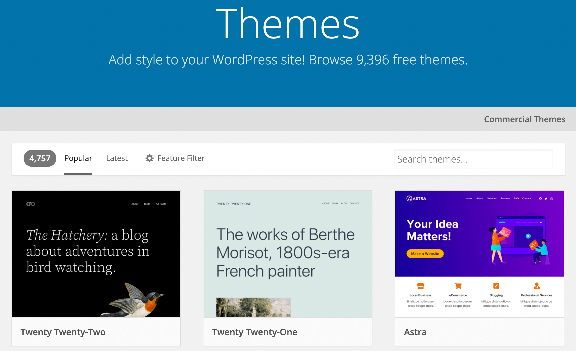 WordPress theme directory