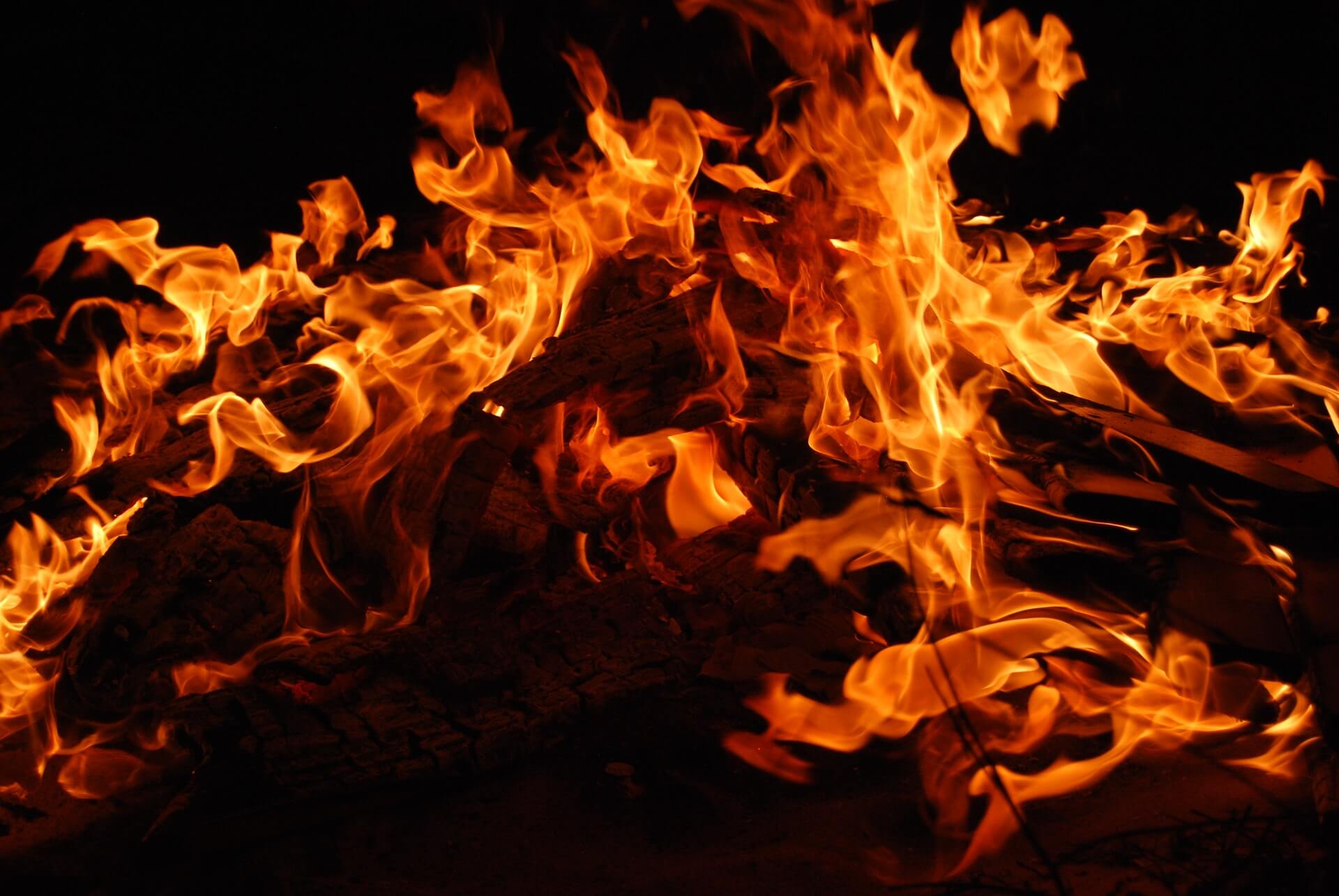 An explosion of fire.