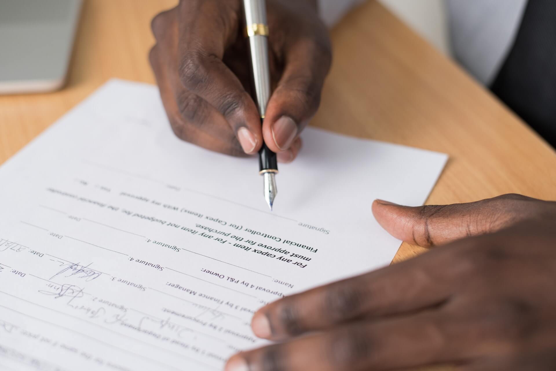 Person completing form